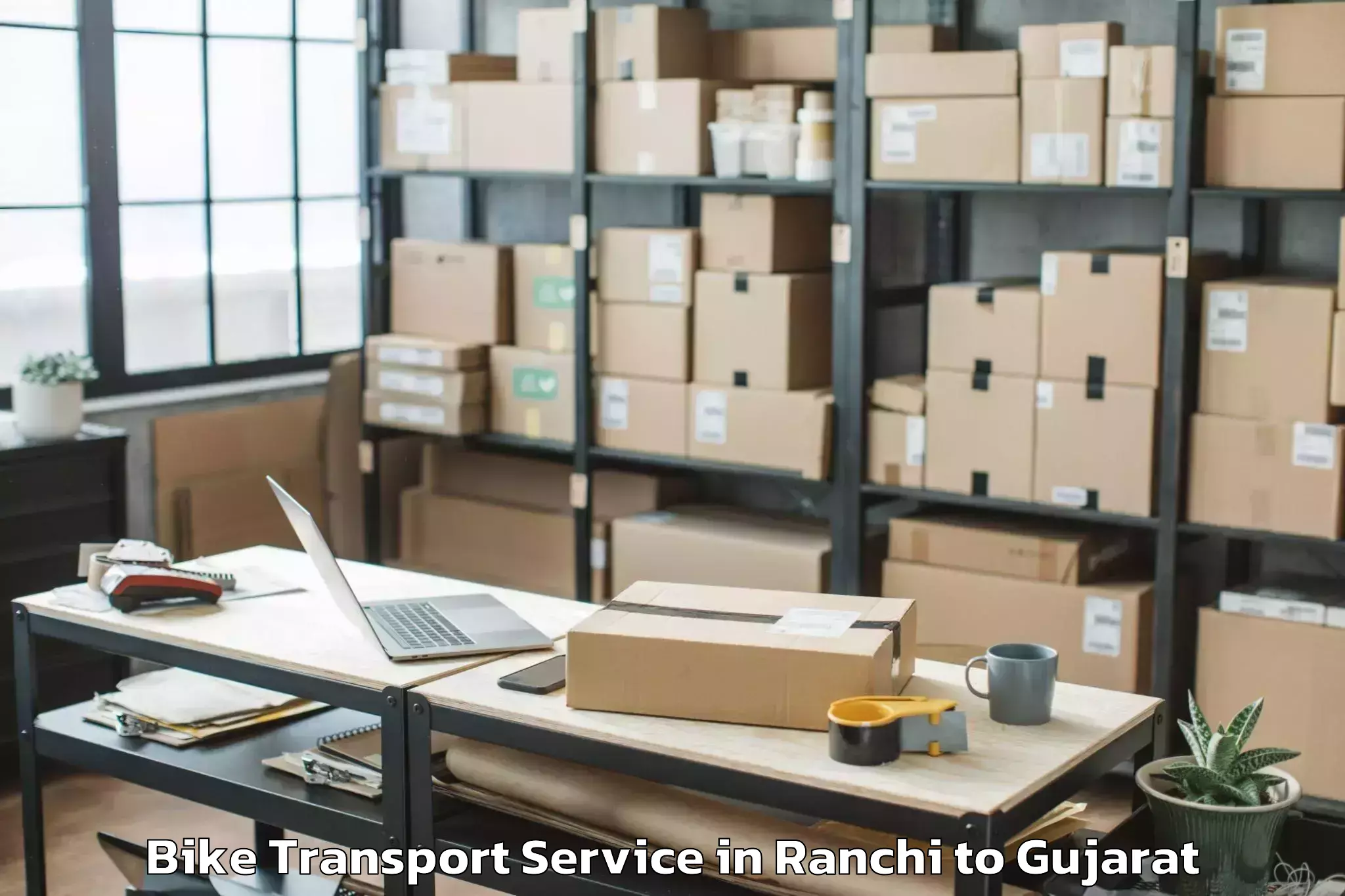 Easy Ranchi to Bardoli Bike Transport Booking